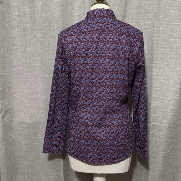 J Crew “Made with Liberty” Fabric Button Up Blouse-100% Cotton-6-Like New-Purple - Picture 8 of 16